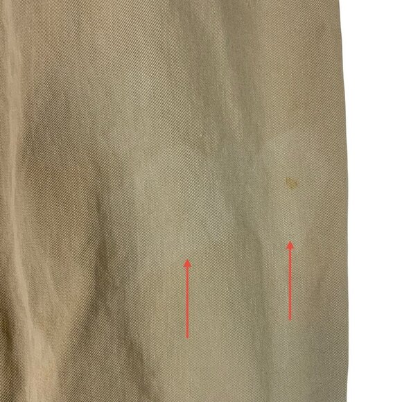 Vintage Ralph Lauren Khaki Cotton Midi Skirt Size 12 Pockets Pleated Front - Picture 6 of 7